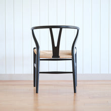 画像をギャラリービューアに読み込む, Yチェア43cmオーク材CHSブラック塗装S9000-N/ナチュラルペーパーコード(約6ケ月)/送料無料