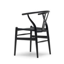 画像をギャラリービューアに読み込む, Yチェア43オーク材ブラック塗装/座面ブラックぺーパーコード/即納可(残り2脚)/送料無料