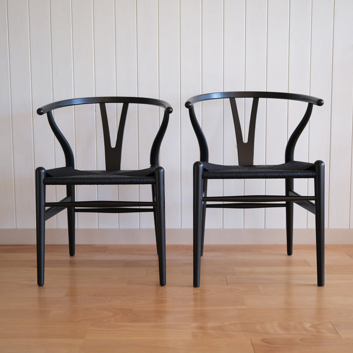 ブラックフライデー【限定Yチェア】ユーカリブラック塗装（45ｃｍ）／オークブラック塗装（43ｃｍ）