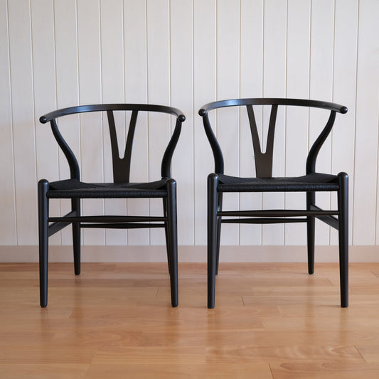 ブラックフライデー【限定Yチェア】ユーカリブラック塗装（45ｃｍ）／オークブラック塗装（43ｃｍ）