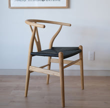 画像をギャラリービューアに読み込む, Yチェア45cmオーク材オイル仕上げ／座ブラックぺーパーコード／在庫有（即納可）送料無料
